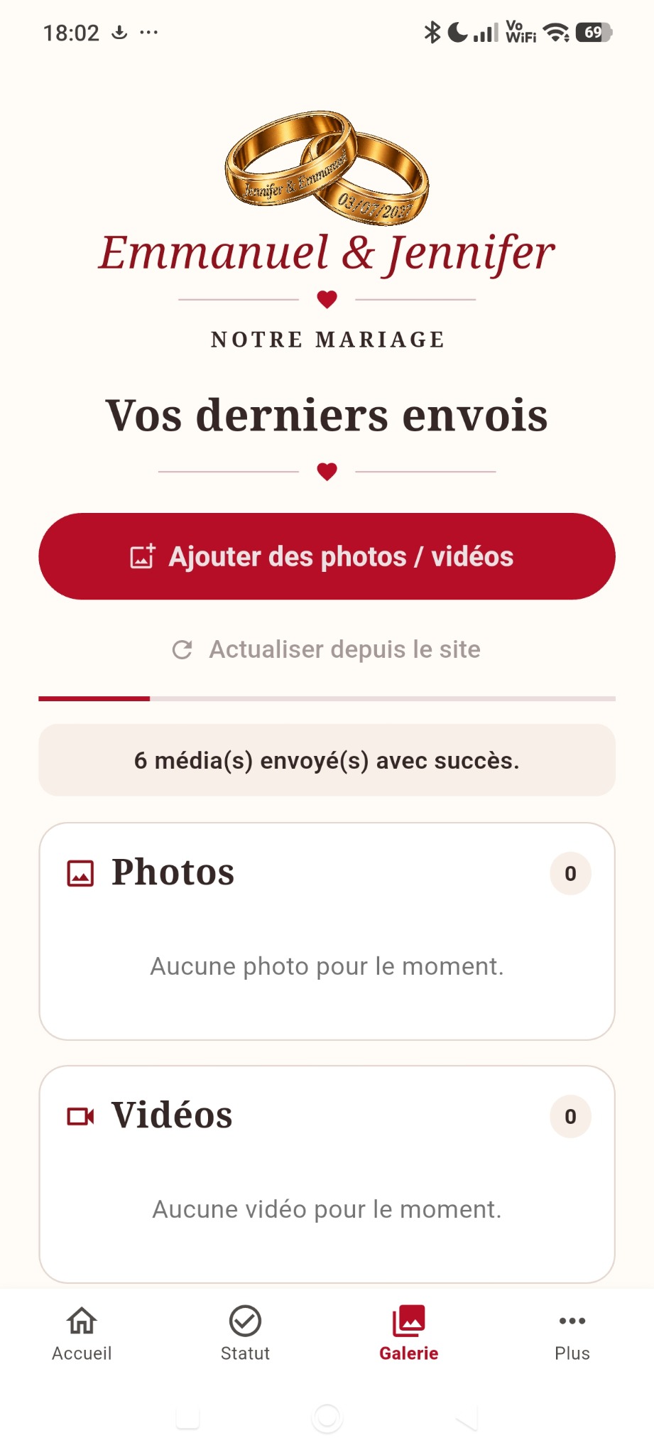 Suivi des derniers envois