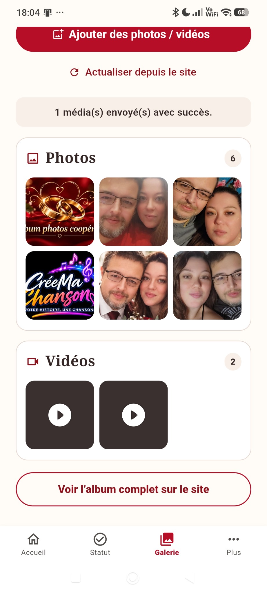Galerie photos et vidéos