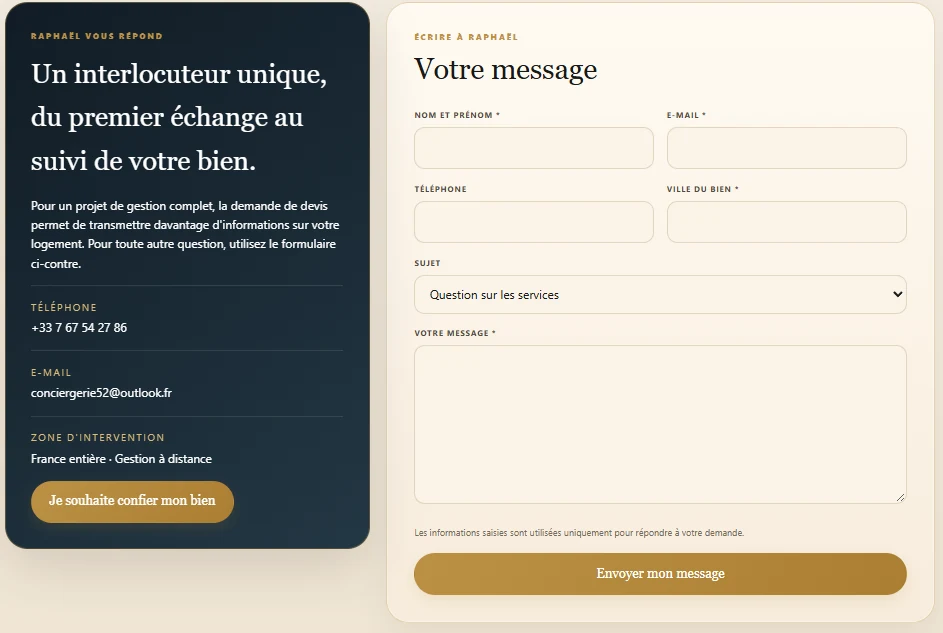 Contact direct avec un interlocuteur identifié