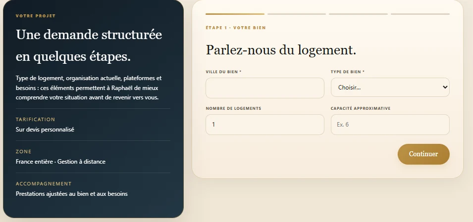 Demande structurée en plusieurs étapes