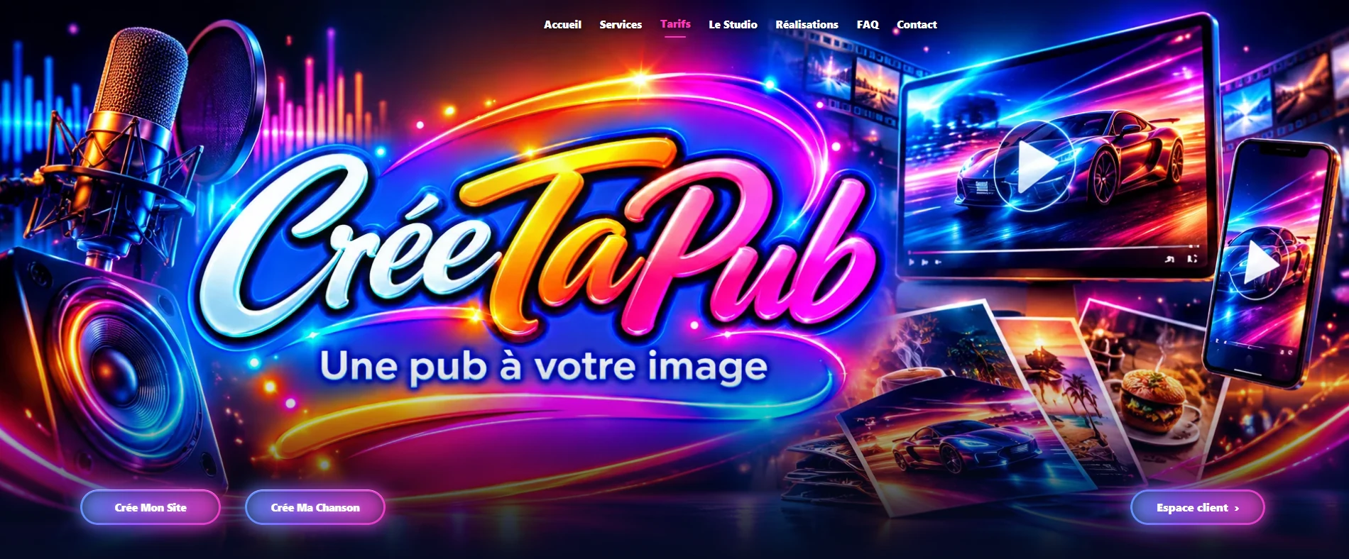 Capture générale du projet Crée Ta Pub
