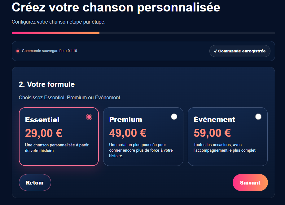Étape 2 — Formule