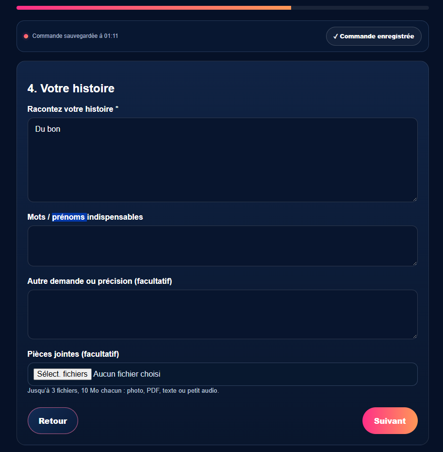 Étape 4 — Histoire et informations