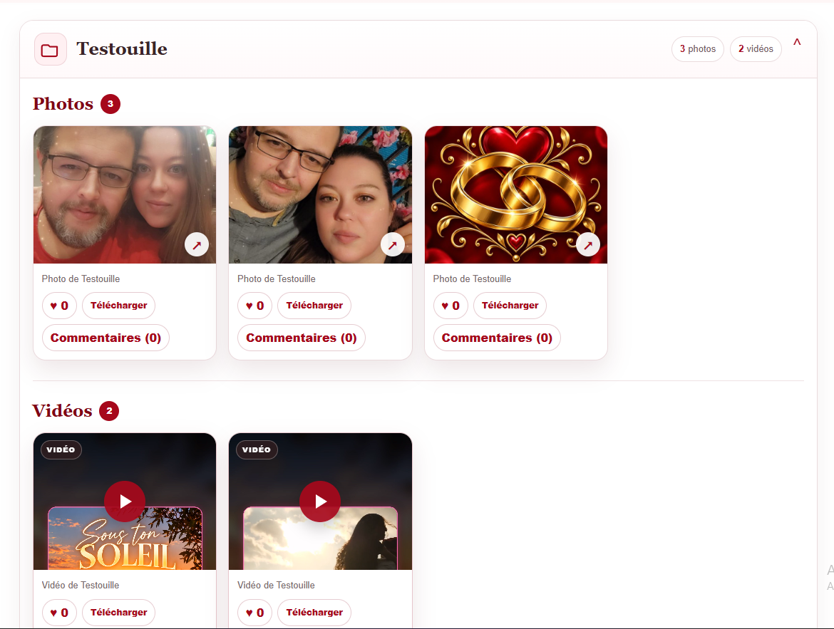 Album organisé par invité